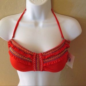 Lucky Brand Orange Bikini Top